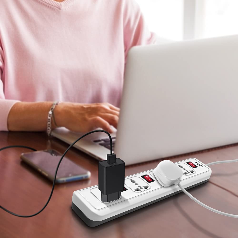 Wipro 4+4 Extension Cord with 2 mtr Cord Length 4 Way Multi Socket Spike Guard